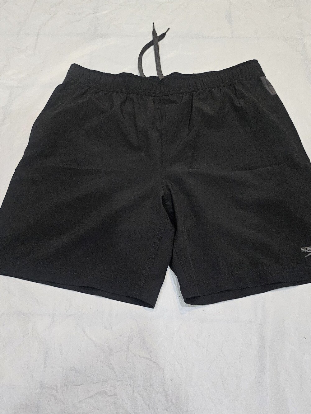 Speedo Men's Black Athletic Swim Shorts with Drawstring Waist. Sz M